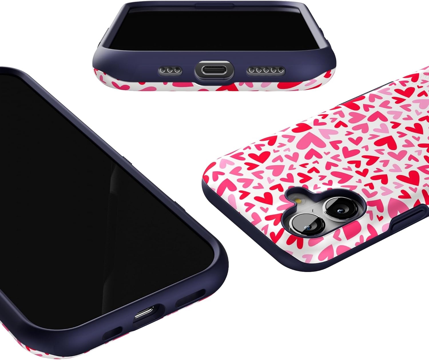 image:imageCasely iPhone 17 Case Starfish Wishes Coral Pink Shimmer Bold Protective Design MagSafe Compatible DesignXOXO Candy Hearts