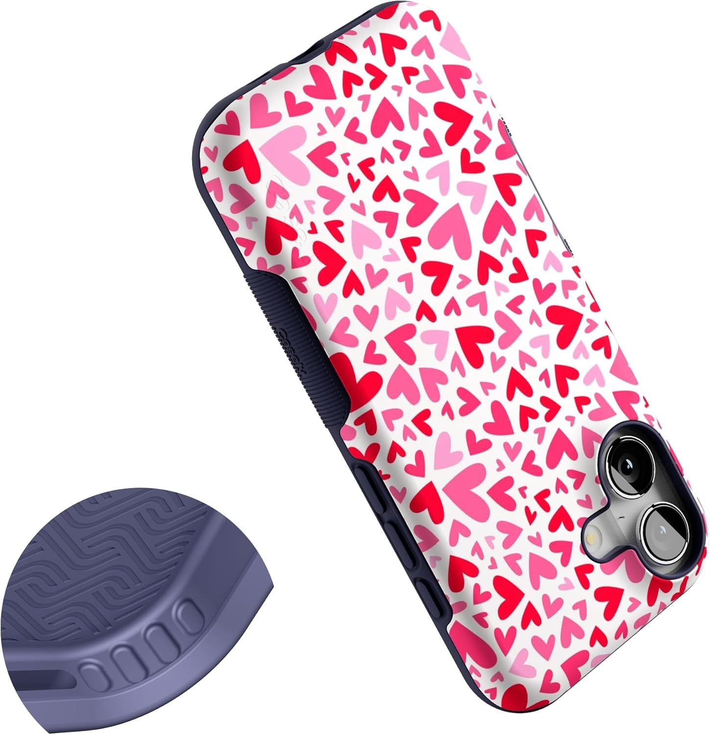 image:imageCasely iPhone 17 Case Starfish Wishes Coral Pink Shimmer Bold Protective Design MagSafe Compatible DesignXOXO Candy Hearts