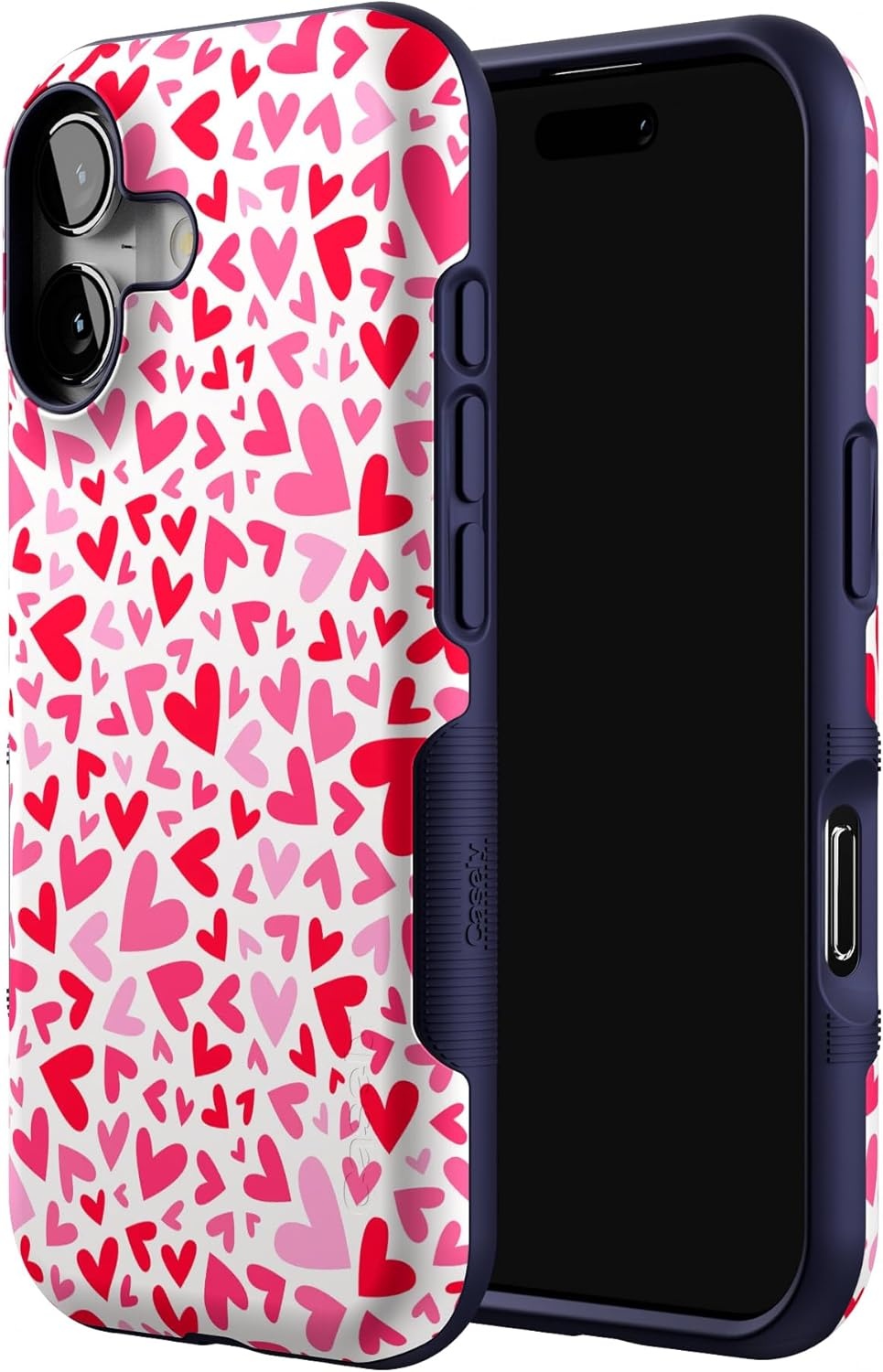 image:imageCasely iPhone 17 Case Starfish Wishes Coral Pink Shimmer Bold Protective Design MagSafe Compatible DesignXOXO Candy Hearts