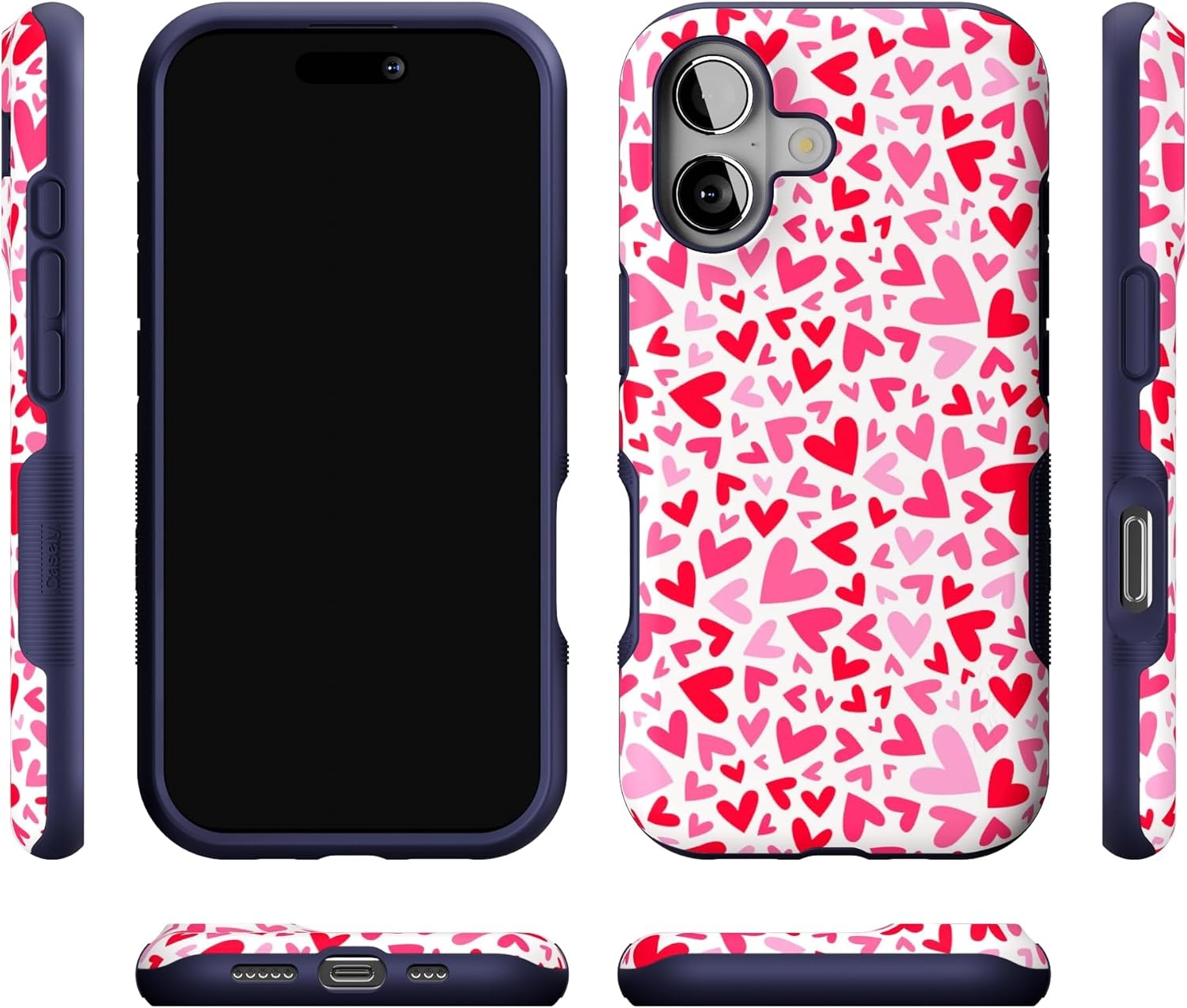 image:imageCasely iPhone 17 Case Starfish Wishes Coral Pink Shimmer Bold Protective Design MagSafe Compatible DesignXOXO Candy Hearts