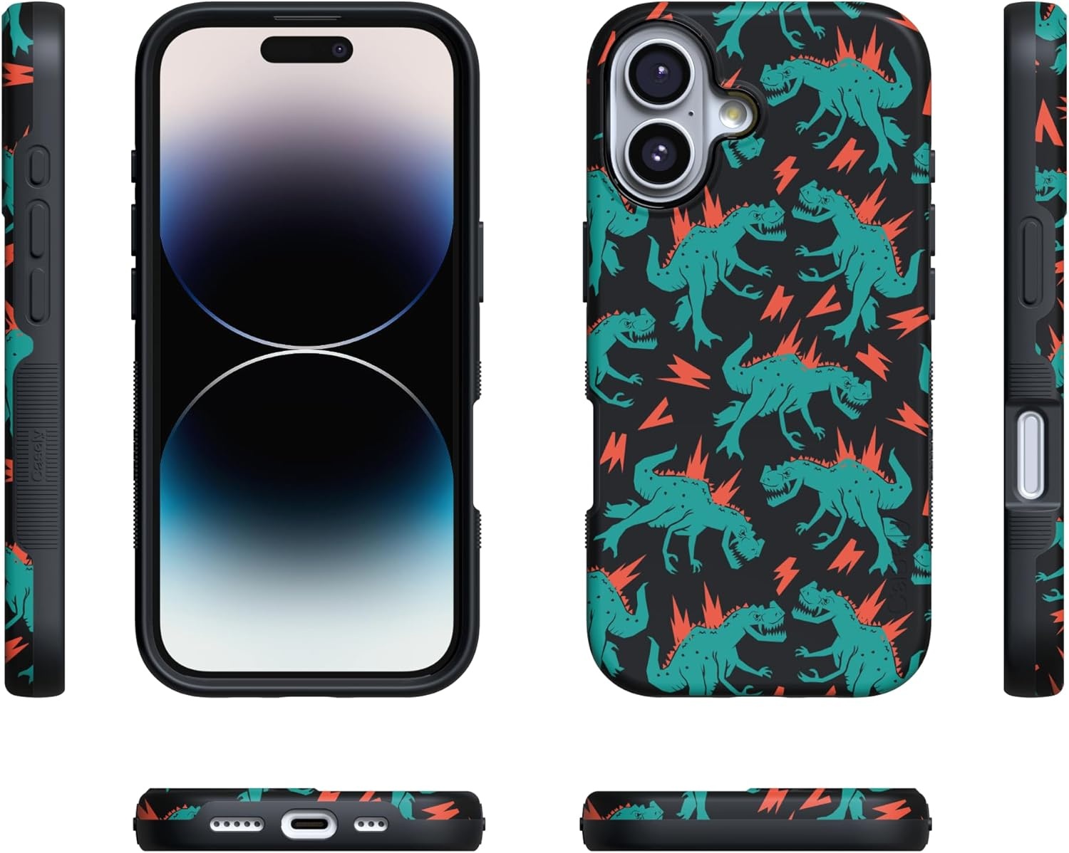image:imageCasely iPhone 17 Case Starfish Wishes Coral Pink Shimmer Bold Protective Design MagSafe Compatible DesignYoure Dinomite Green Dinosaur