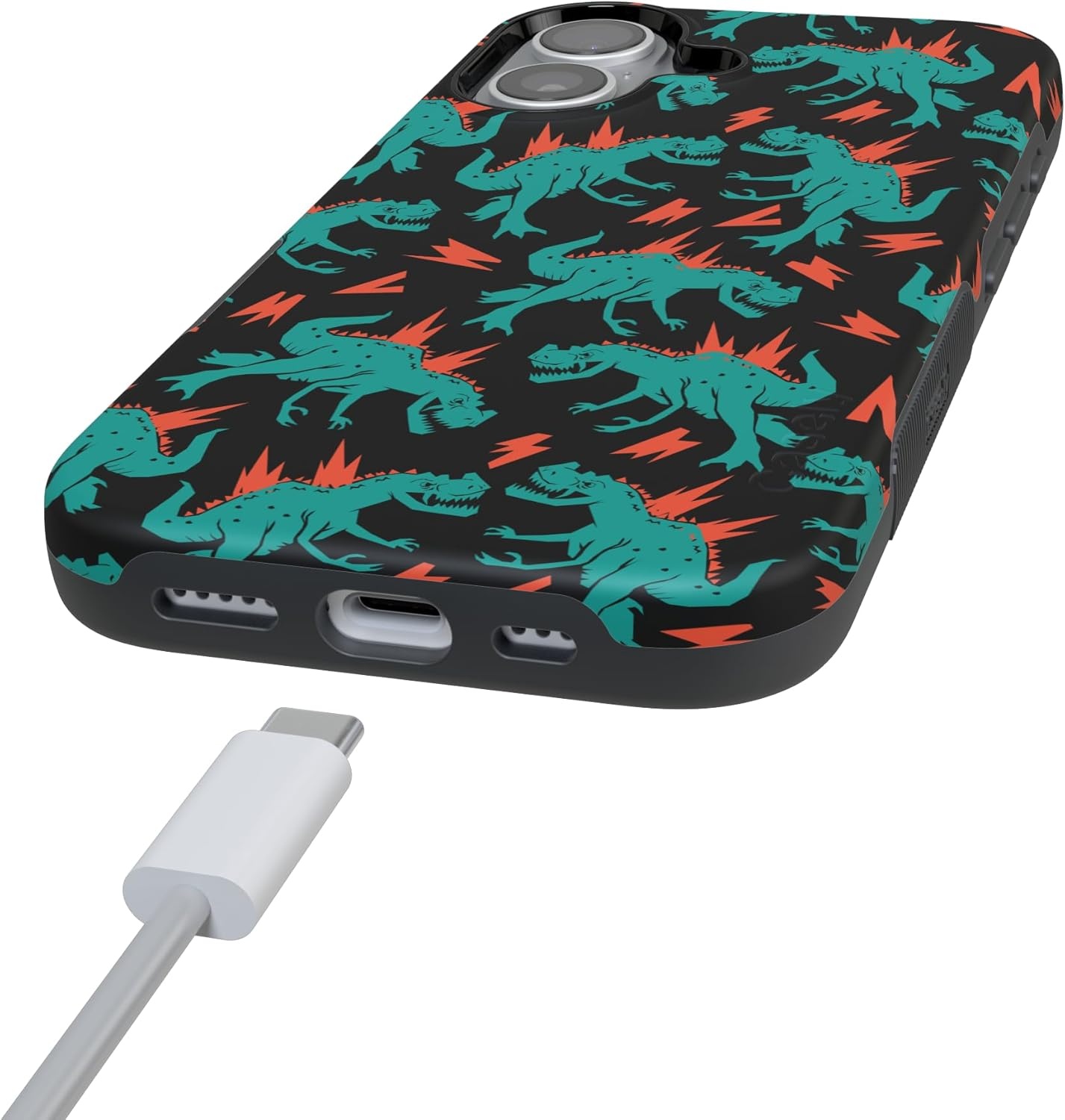 image:imageCasely iPhone 17 Case Starfish Wishes Coral Pink Shimmer Bold Protective Design MagSafe Compatible DesignYoure Dinomite Green Dinosaur