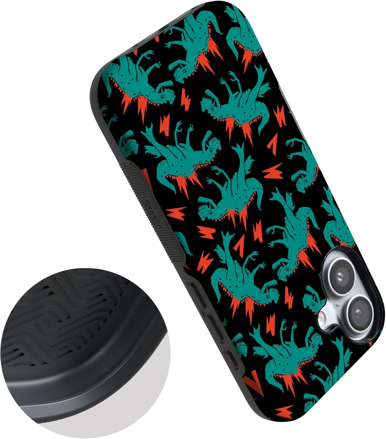 image:imageCasely iPhone 17 Case Starfish Wishes Coral Pink Shimmer Bold Protective Design MagSafe Compatible DesignYoure Dinomite Green Dinosaur
