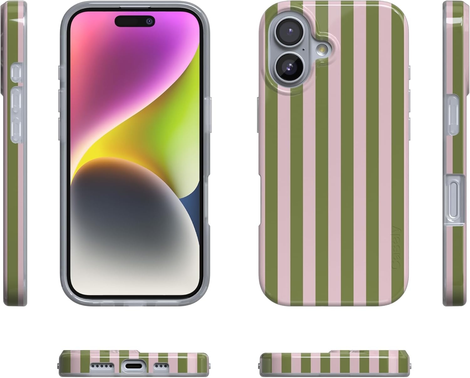image:imageCasely iPhone 17 Case Summer Stripes Sunday Best Compatible with MagSafe Classic Ultra Thin Design