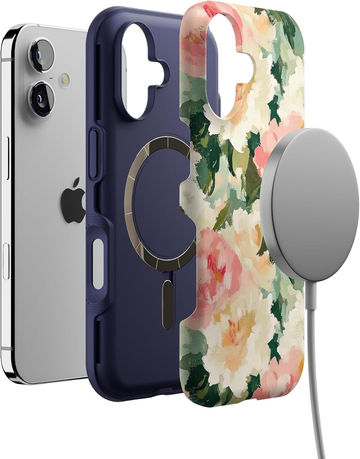 image:imageCasely iPhone 17 Case The Garden Room Painted Petals Bold Protective Design Compatible with MagSafe