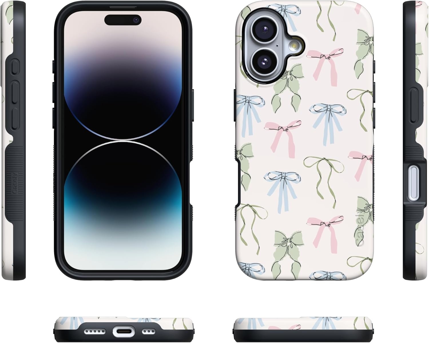 image:imageCasely iPhone 17 Case Whimsy Girlie Pastel Bows Bold Protective Design Compatible with MagSafe