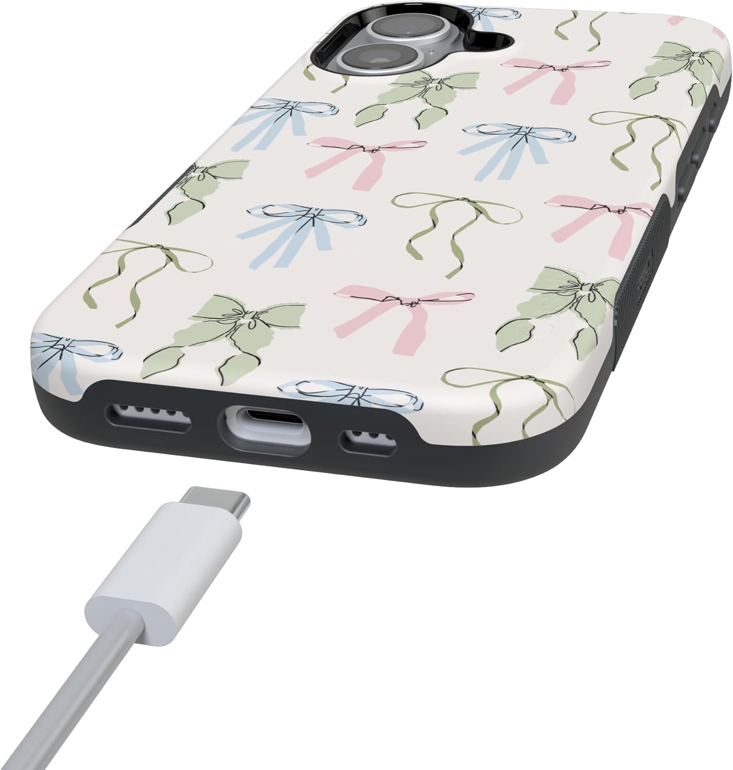 image:imageCasely iPhone 17 Case Whimsy Girlie Pastel Bows Bold Protective Design Compatible with MagSafe