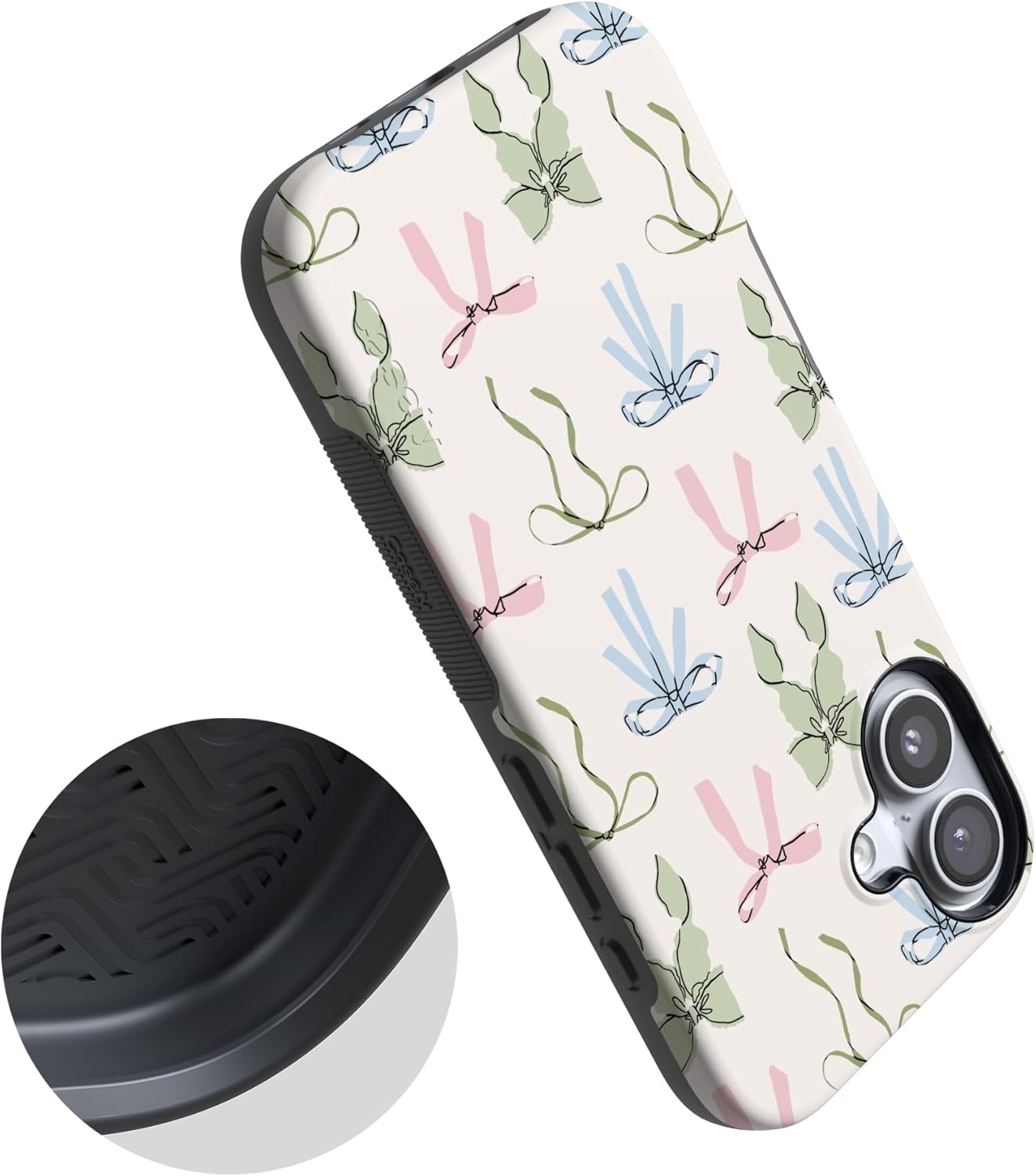 image:imageCasely iPhone 17 Case Whimsy Girlie Pastel Bows Bold Protective Design Compatible with MagSafe
