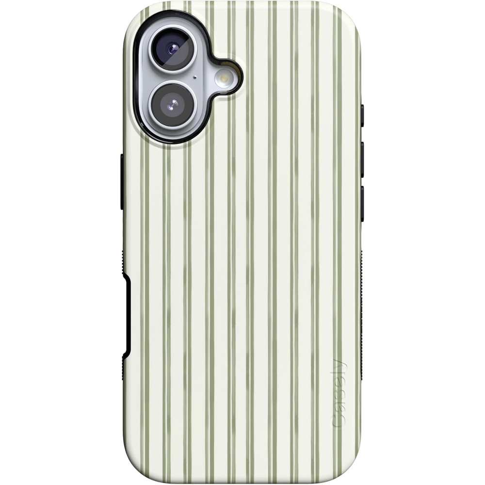 image:imageCasely iPhone 17 Case  Linen Stripe  The Boyfriend Collection  Bold Protective Design  Compatible with MagSafe