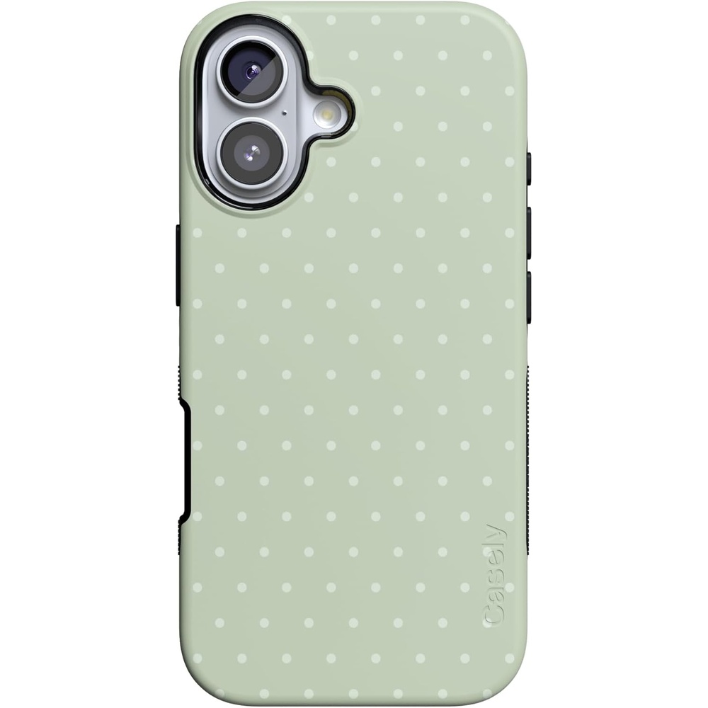 image:imageCasely iPhone 17 Case On the Dot Green Polka Dot Bold Protective Design Compatible with MagSafe