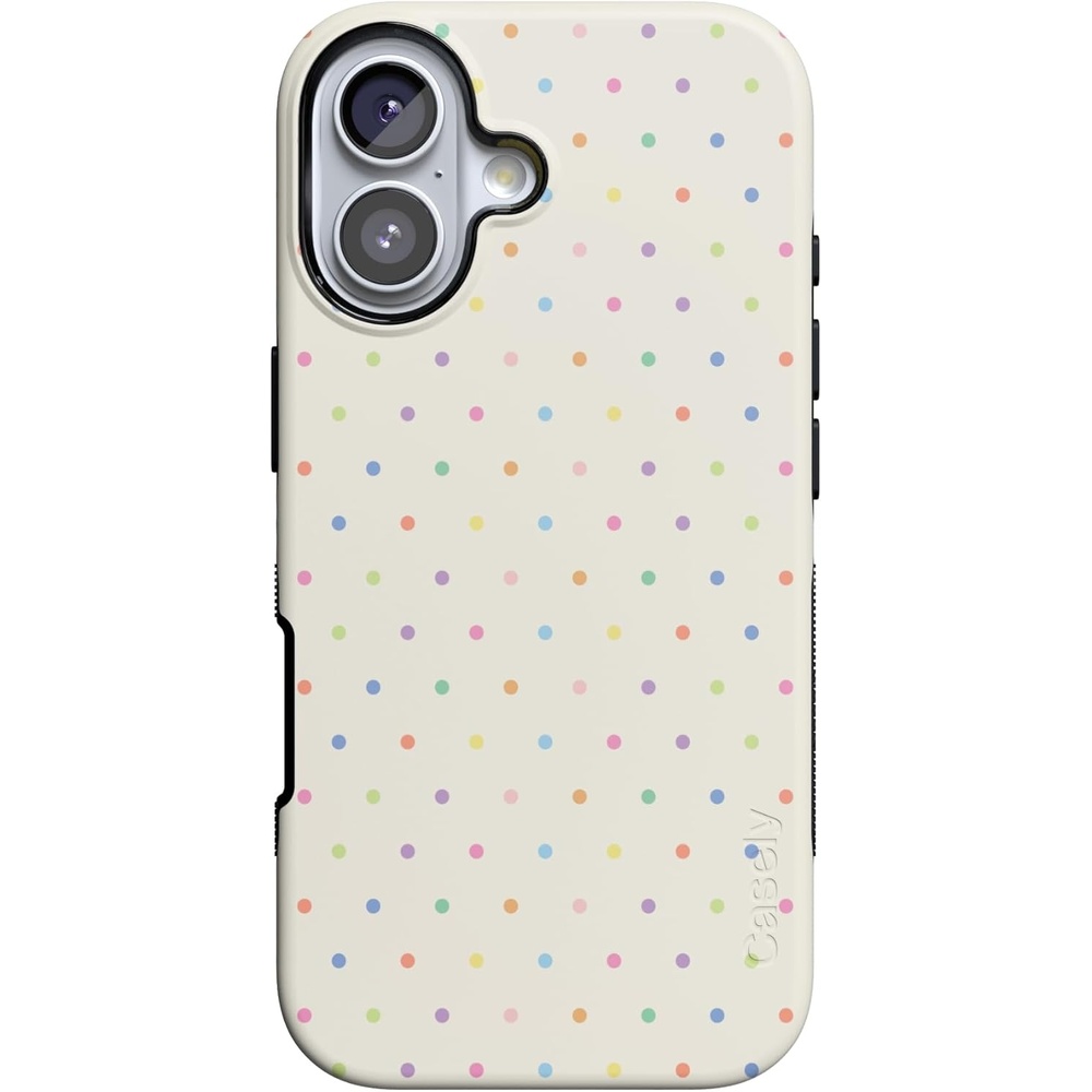 image:imageCasely iPhone 17 Case On the Dot Rainbow Polka Dot Bold Protective Design Compatible with MagSafe