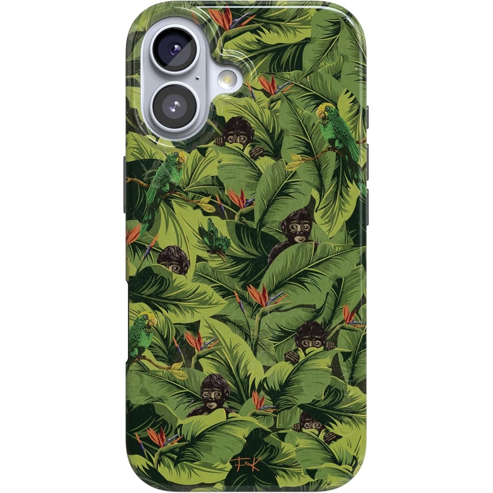 image:imageCasely iPhone 17 Case Scribble Me that Crayola Rainbow Pencil Compatible with MagSafe Classic Ultra Thin DesignSneaky Monkeys Frida Kahlo Jungle Floral