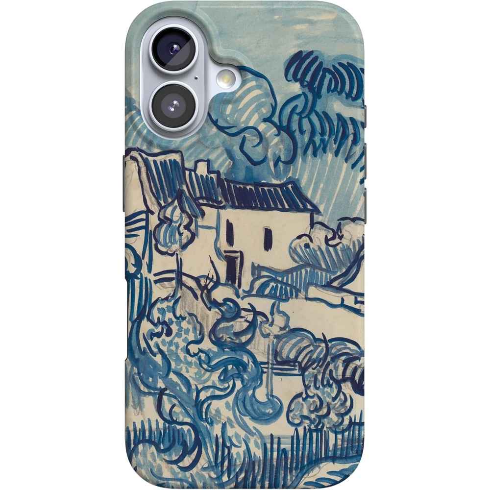 image:imageCasely iPhone 17 Case Scribble Me that Crayola Rainbow Pencil Compatible with MagSafe Classic Ultra Thin DesignVan Gogh Landscape With Houses