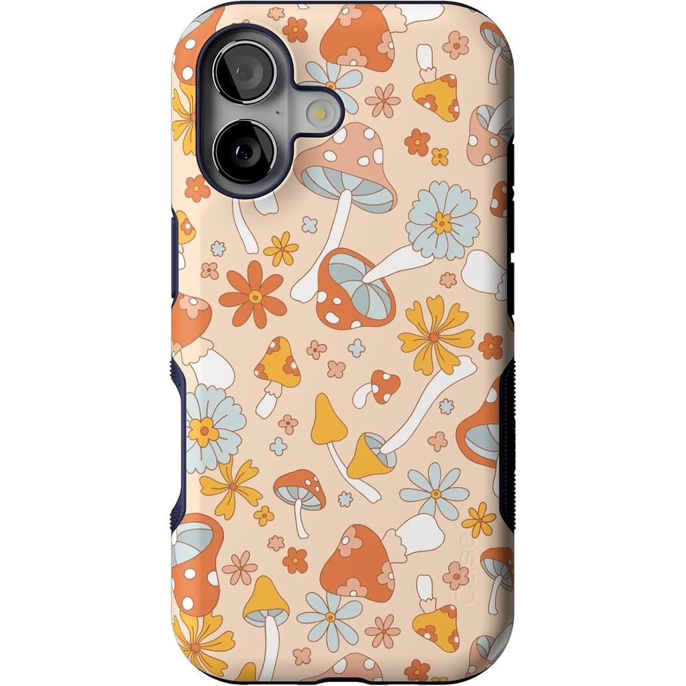image:imageCasely iPhone 17 Case Starfish Wishes Coral Pink Shimmer Bold Protective Design MagSafe Compatible DesignMushroom Magic Retro Floral