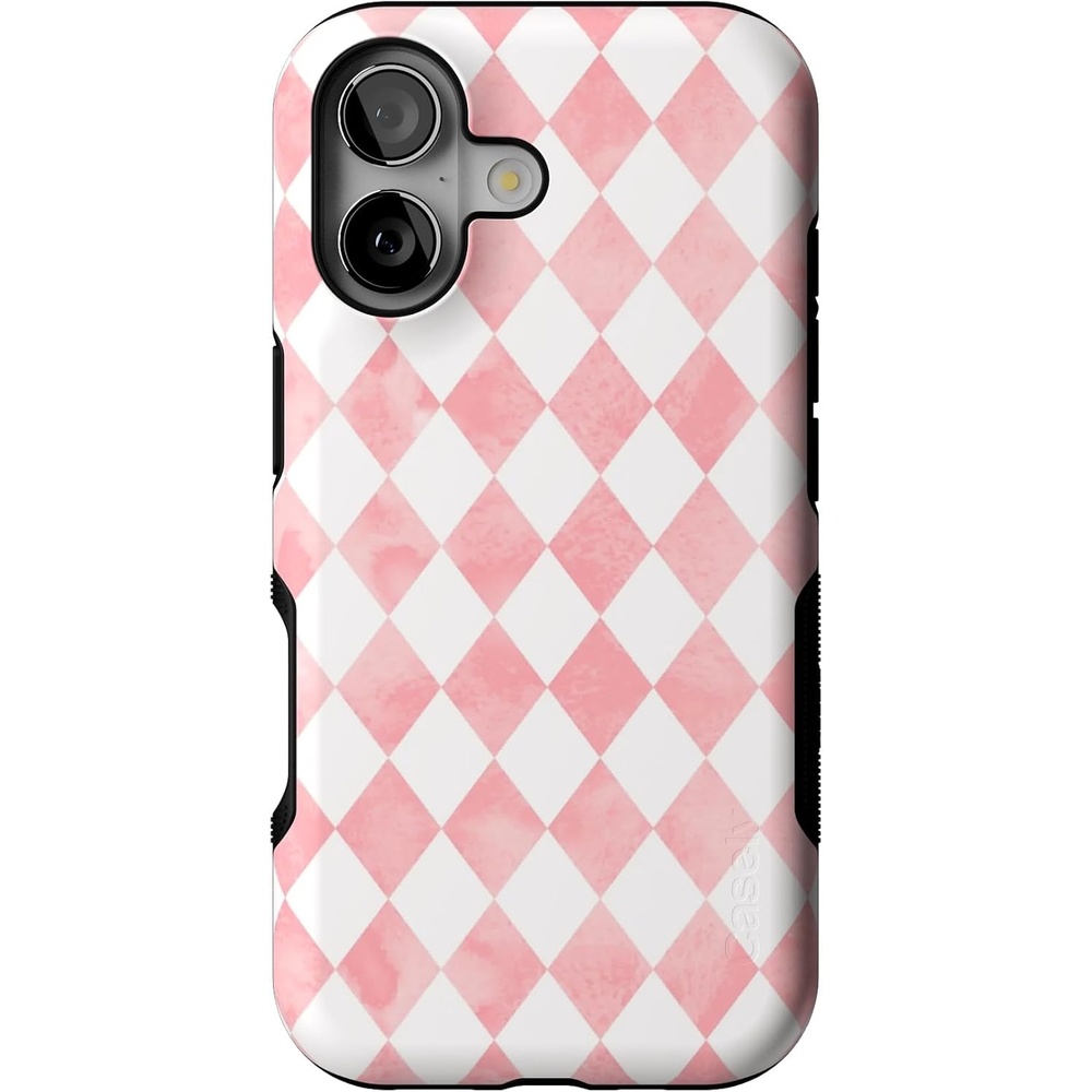 image:imageCasely iPhone 17 Case Starfish Wishes Coral Pink Shimmer Bold Protective Design MagSafe Compatible DesignQueen of Diamonds Pink Watercolor
