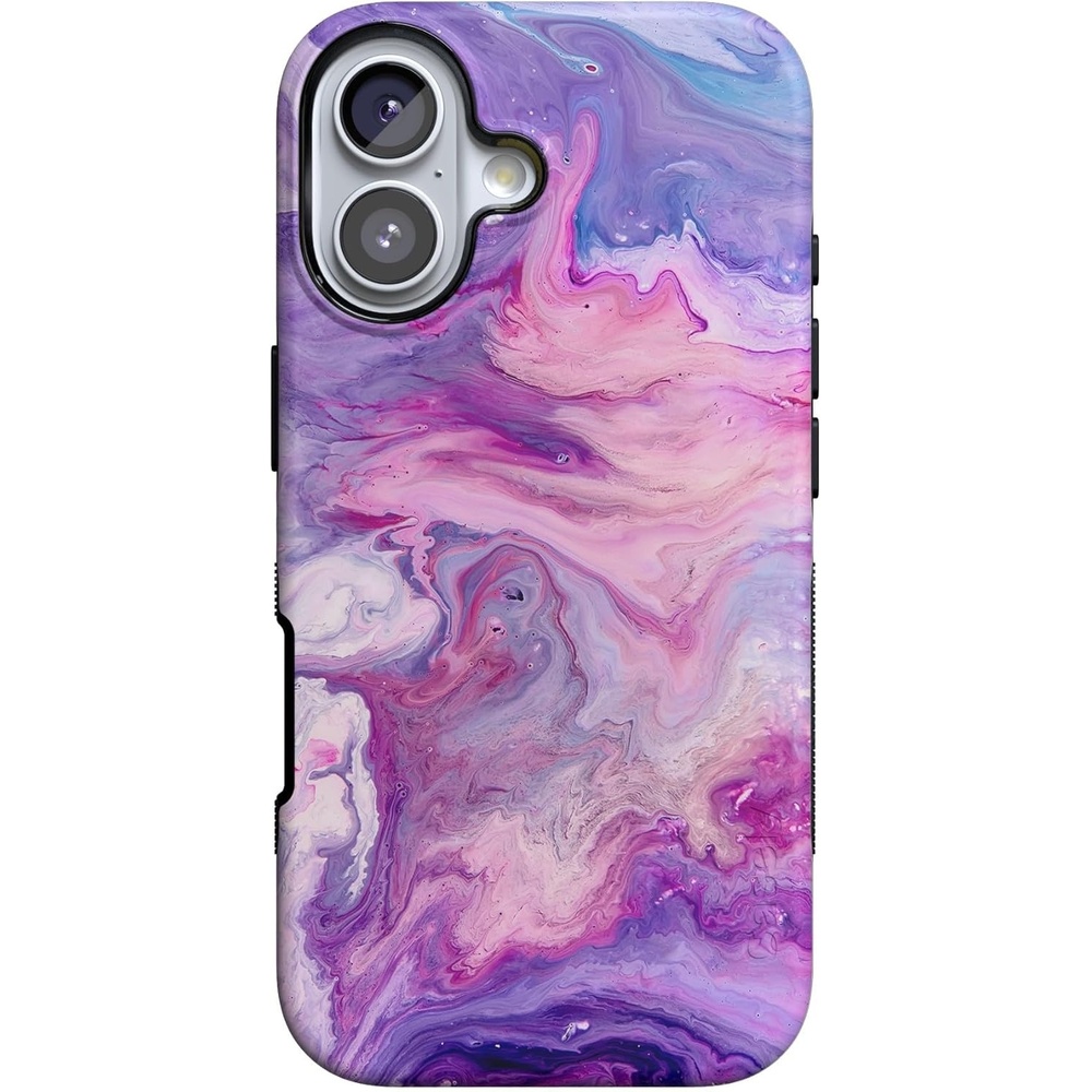image:imageCasely iPhone 17 Case Starfish Wishes Coral Pink Shimmer Bold Protective Design MagSafe Compatible DesignTie Dying Over You Purple Marble
