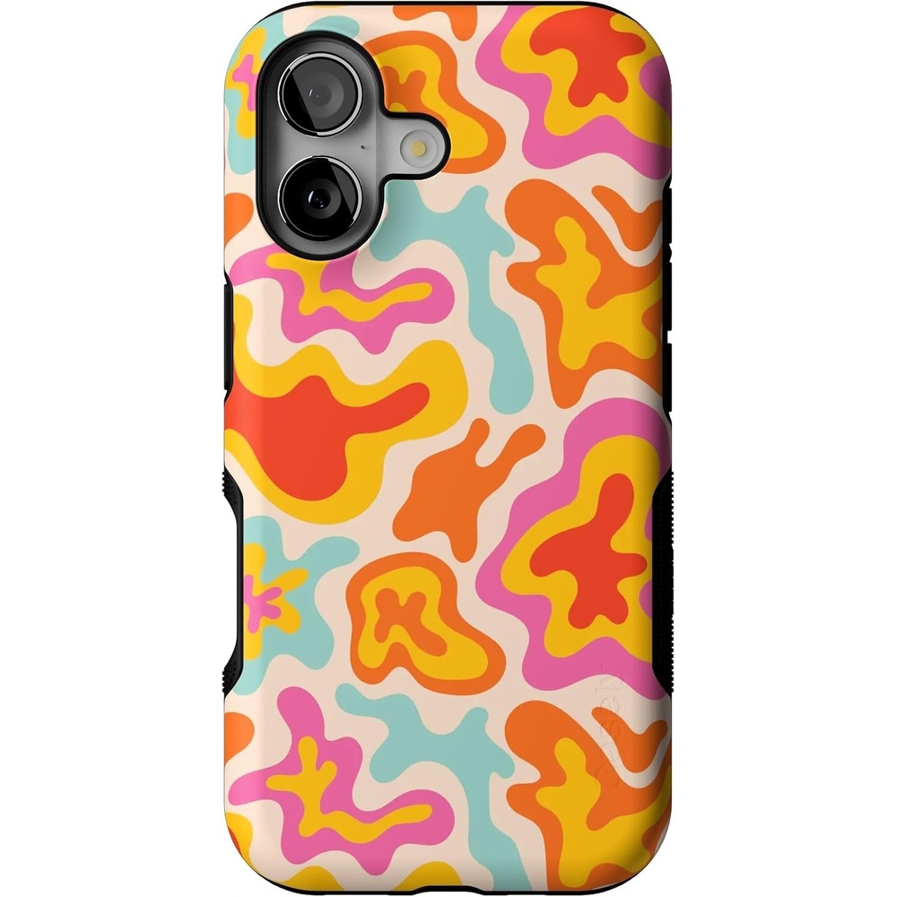 image:imageCasely iPhone 17 Case Starfish Wishes Coral Pink Shimmer Bold Protective Design MagSafe Compatible DesignTropical Color Splash Abstract Retro