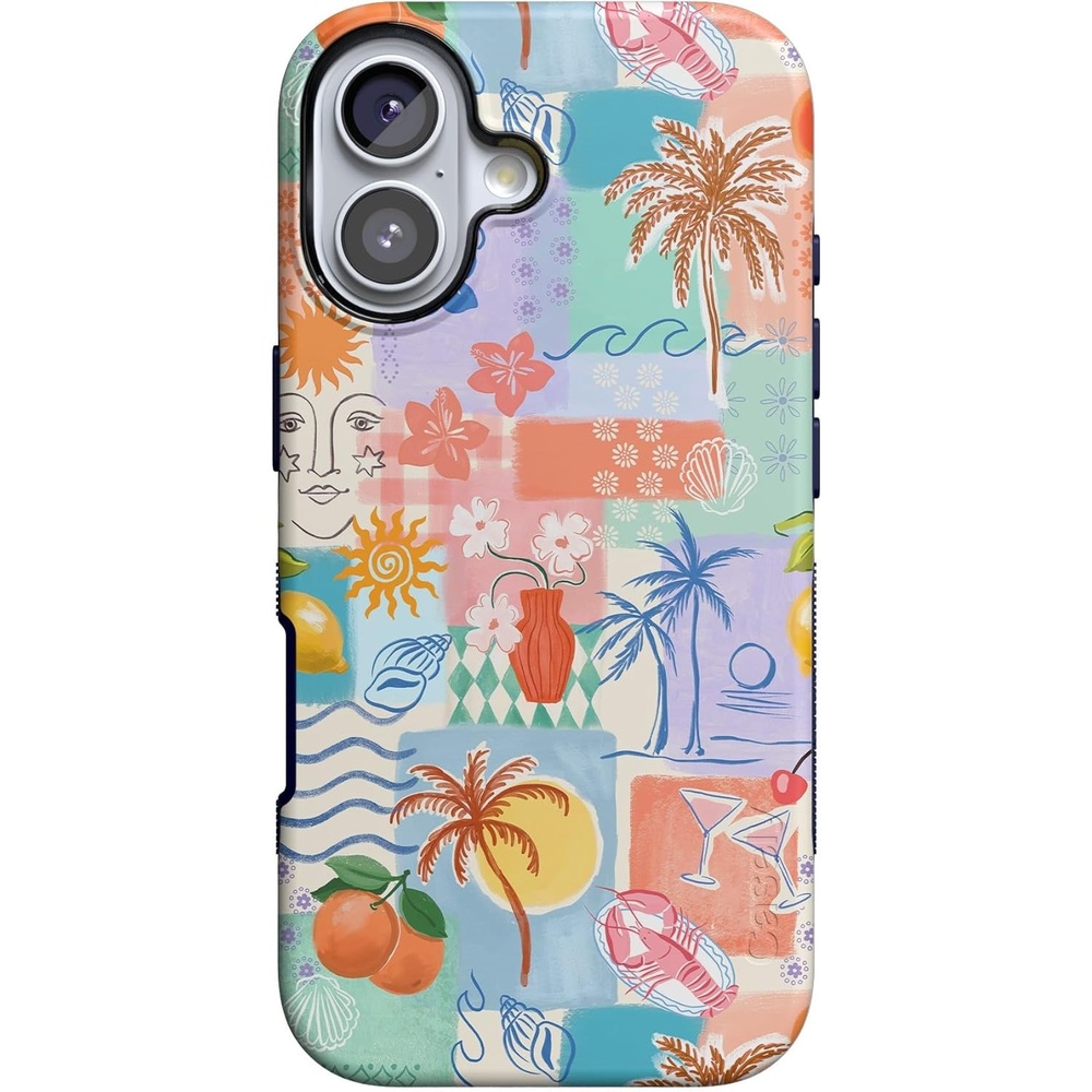 image:imageCasely iPhone 17 Case Starfish Wishes Coral Pink Shimmer Bold Protective Design MagSafe Compatible DesignTropical Heat Beachy Collage