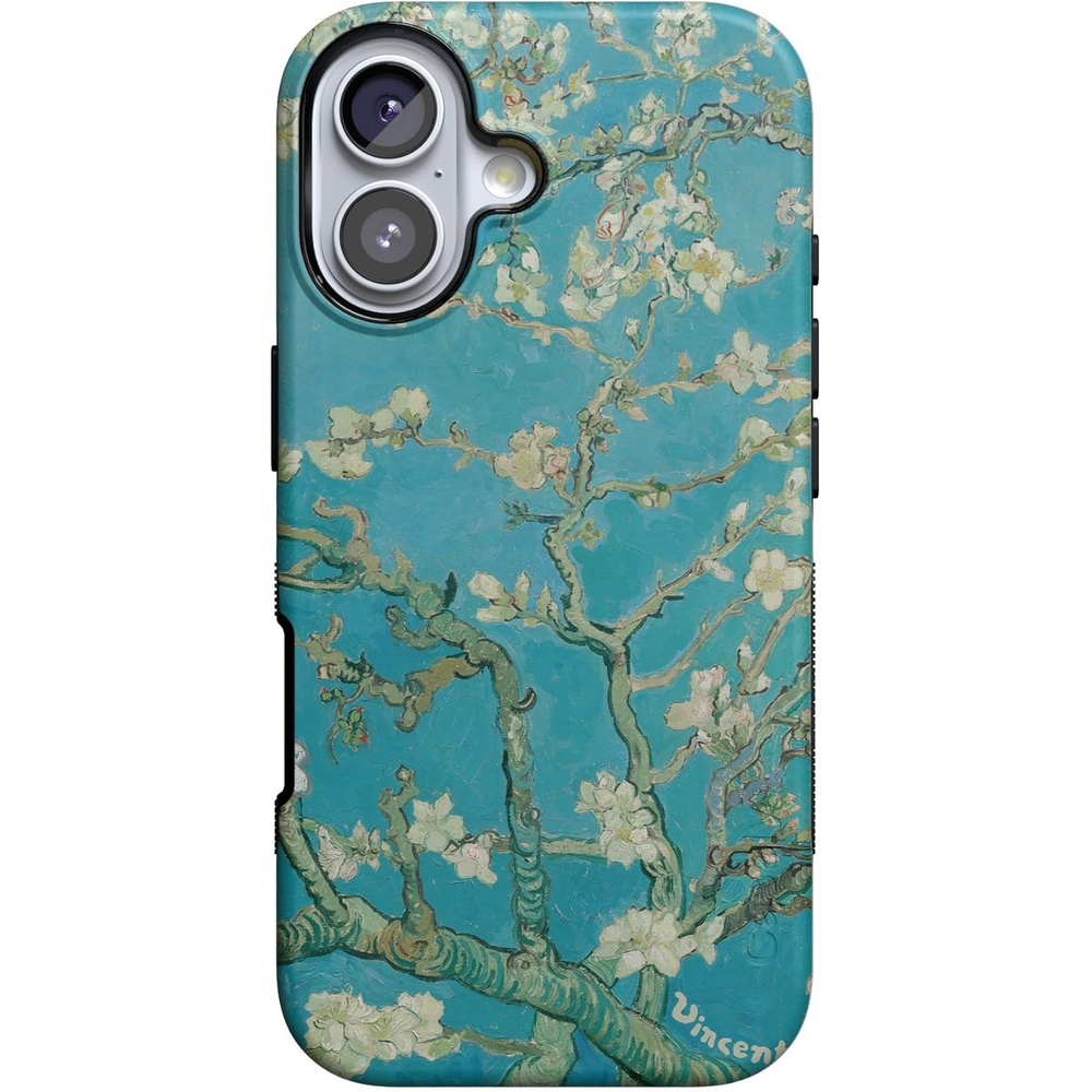 image:imageCasely iPhone 17 Case Starfish Wishes Coral Pink Shimmer Bold Protective Design MagSafe Compatible DesignVan Gogh Almond Blossom Floral
