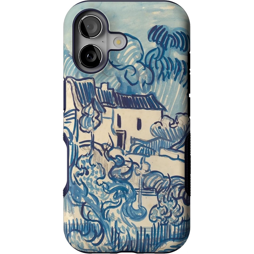 image:imageCasely iPhone 17 Case Starfish Wishes Coral Pink Shimmer Bold Protective Design MagSafe Compatible DesignVan Gogh Landscape With Houses