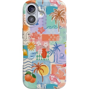 Casely iPhone 17 Case | Beachy Collage | Tropical Heat | Compatible with MagSafe | Classic Ultra Slim Design