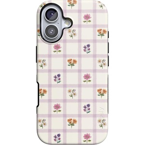 Casely iPhone 17 Case | Meadow Check | Floral Gingham | Bold Protective Design | Compatible with MagSafe
