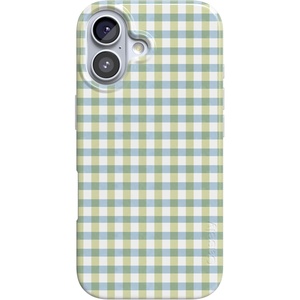 Casely iPhone 17 Case | Pastel Picnic | Blue & Green Gingham | Compatible with MagSafe | Classic Ultra Thin Design