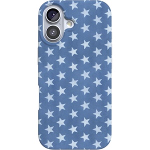 Casely iPhone 17 Case | Scribble Me that | Crayola Rainbow Pencil | Compatible with MagSafe | Classic Ultra Thin Design(Coastal Blues | Denim Stars)