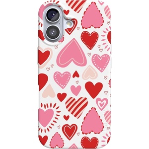 Casely iPhone 17 Case | Scribble Me that | Crayola Rainbow Pencil | Compatible with MagSafe | Classic Ultra Thin Design(Love Struck | Heart Stickers)