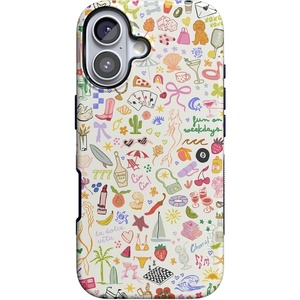 Casely iPhone 17 Case | Starfish Wishes | Coral Pink Shimmer | Bold Protective Design | MagSafe Compatible Design(All the Fun Things | Fun on Weekdays)