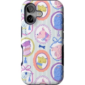 Casely iPhone 17 Case | Starfish Wishes | Coral Pink Shimmer | Bold Protective Design | MagSafe Compatible Design(Chateau Pups | French Dog)