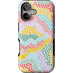 Casely iPhone 17 Case | Starfish Wishes | Coral Pink Shimmer | Bold Protective Design | MagSafe Compatible Design(Color Me Happy | Doodle Colorblock)