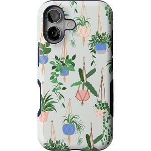 Casely iPhone 17 Case | Starfish Wishes | Coral Pink Shimmer | Bold Protective Design | MagSafe Compatible Design(Hanging Around | Potted Plants Floral)