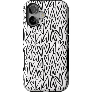 Casely iPhone 17 Case | Starfish Wishes | Coral Pink Shimmer | Bold Protective Design | MagSafe Compatible Design(Heart Throb | Endless Hearts)