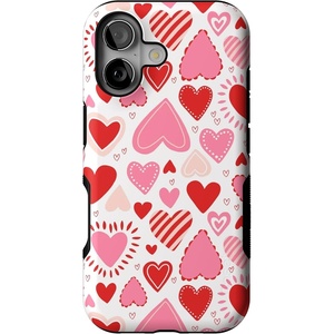 Casely iPhone 17 Case | Starfish Wishes | Coral Pink Shimmer | Bold Protective Design | MagSafe Compatible Design(Love Struck | Heart Stickers)