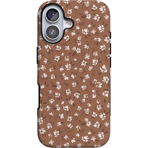 Casely iPhone 17 Case | Starfish Wishes | Coral Pink Shimmer | Bold Protective Design | MagSafe Compatible Design(Mocha Meadow | Tiny Flowers)