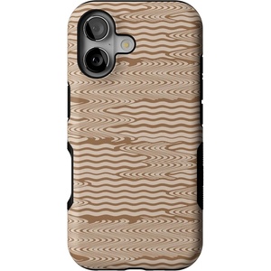 Casely iPhone 17 Case | Starfish Wishes | Coral Pink Shimmer | Bold Protective Design | MagSafe Compatible Design(Mocha Ripple | Brown Waves)