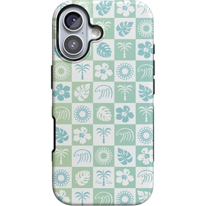Casely iPhone 17 Case | Starfish Wishes | Coral Pink Shimmer | Bold Protective Design | MagSafe Compatible Design(Pura Vida | Coastal Checkers)