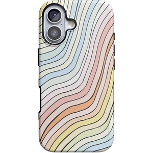 Casely iPhone 17 Case | Starfish Wishes | Coral Pink Shimmer | Bold Protective Design | MagSafe Compatible Design(Ride The Wave | Pastel Rainbow Lined)