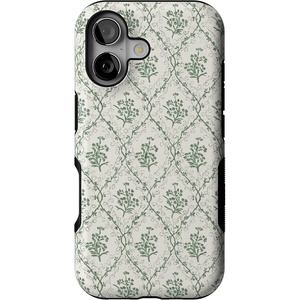Casely iPhone 17 Case | Starfish Wishes | Coral Pink Shimmer | Bold Protective Design | MagSafe Compatible Design(Sage Tapestry | Floral Vines)