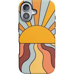 Casely iPhone 17 Case | Starfish Wishes | Coral Pink Shimmer | Bold Protective Design | MagSafe Compatible Design(Shine On | Retro Sunset)