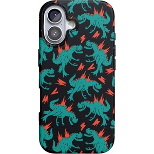 Casely iPhone 17 Case | Starfish Wishes | Coral Pink Shimmer | Bold Protective Design | MagSafe Compatible Design(You’re Dino-mite | Green Dinosaur)
