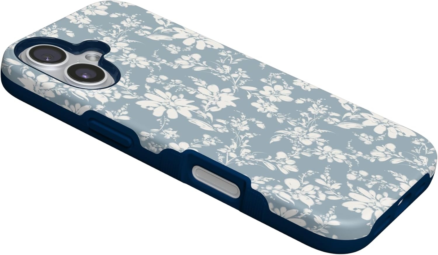 image:imageCasely iPhone 17 Case Afternoon Tea Blue Floral Bold Protective Design Compatible with MagSafe