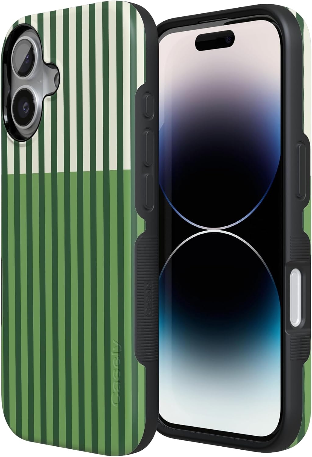 image:imageCasely iPhone 17 Case Clubhouse Fairway Stripes Bold Protective Design Compatible with MagSafe