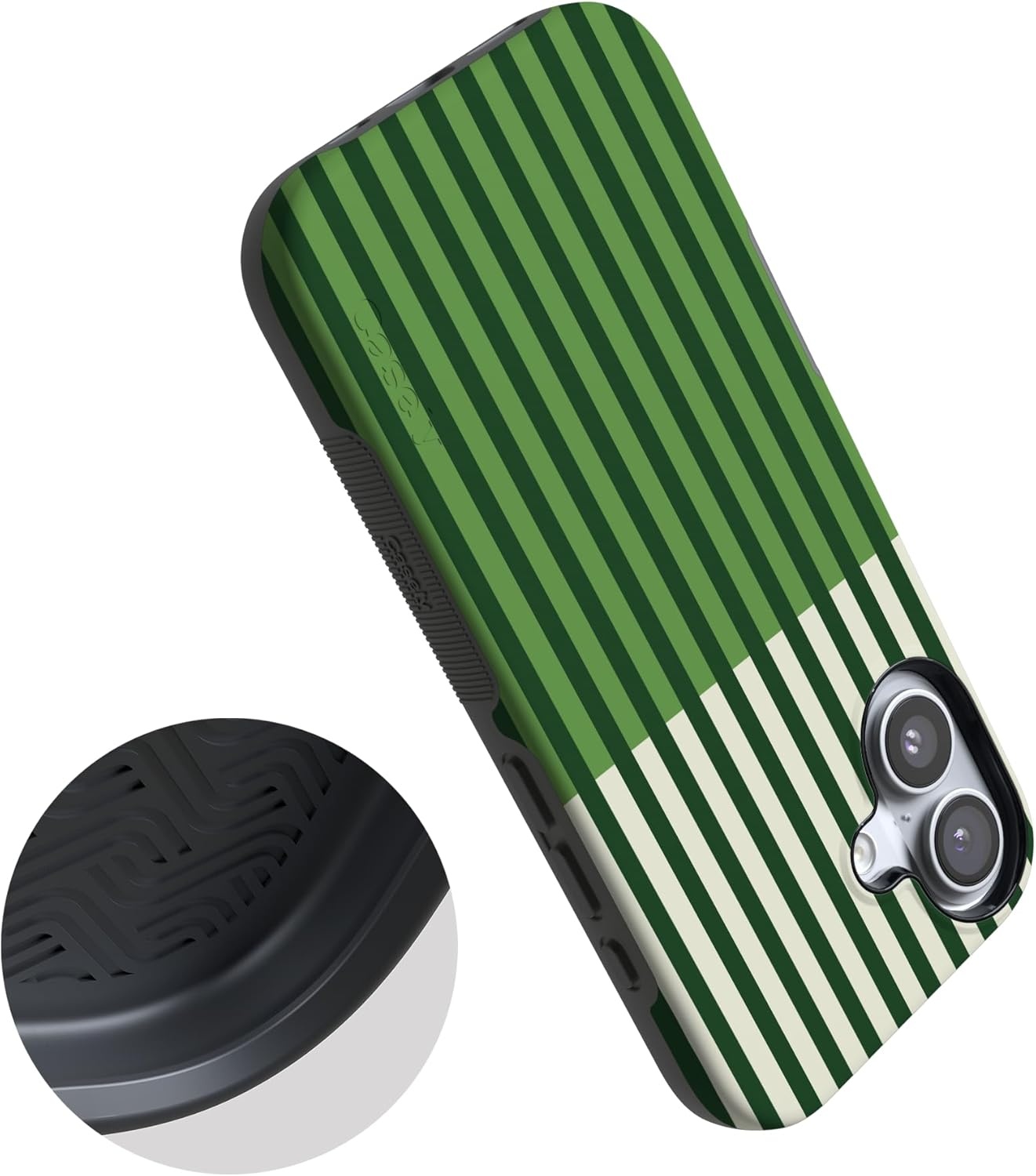 image:imageCasely iPhone 17 Case Clubhouse Fairway Stripes Bold Protective Design Compatible with MagSafe