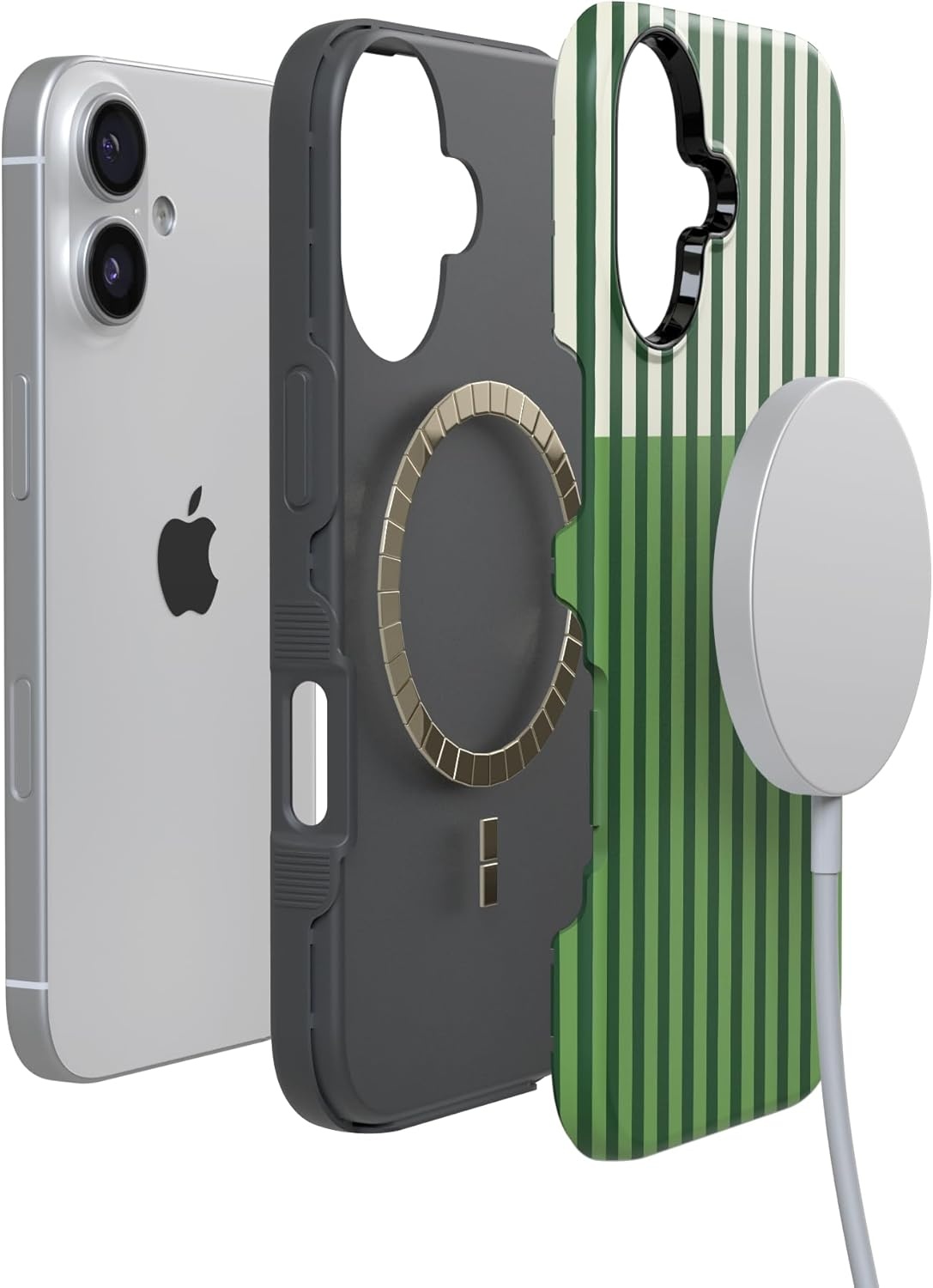 image:imageCasely iPhone 17 Case Clubhouse Fairway Stripes Bold Protective Design Compatible with MagSafe