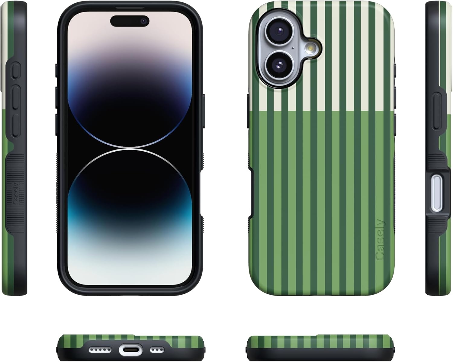 image:imageCasely iPhone 17 Case Clubhouse Fairway Stripes Bold Protective Design Compatible with MagSafe