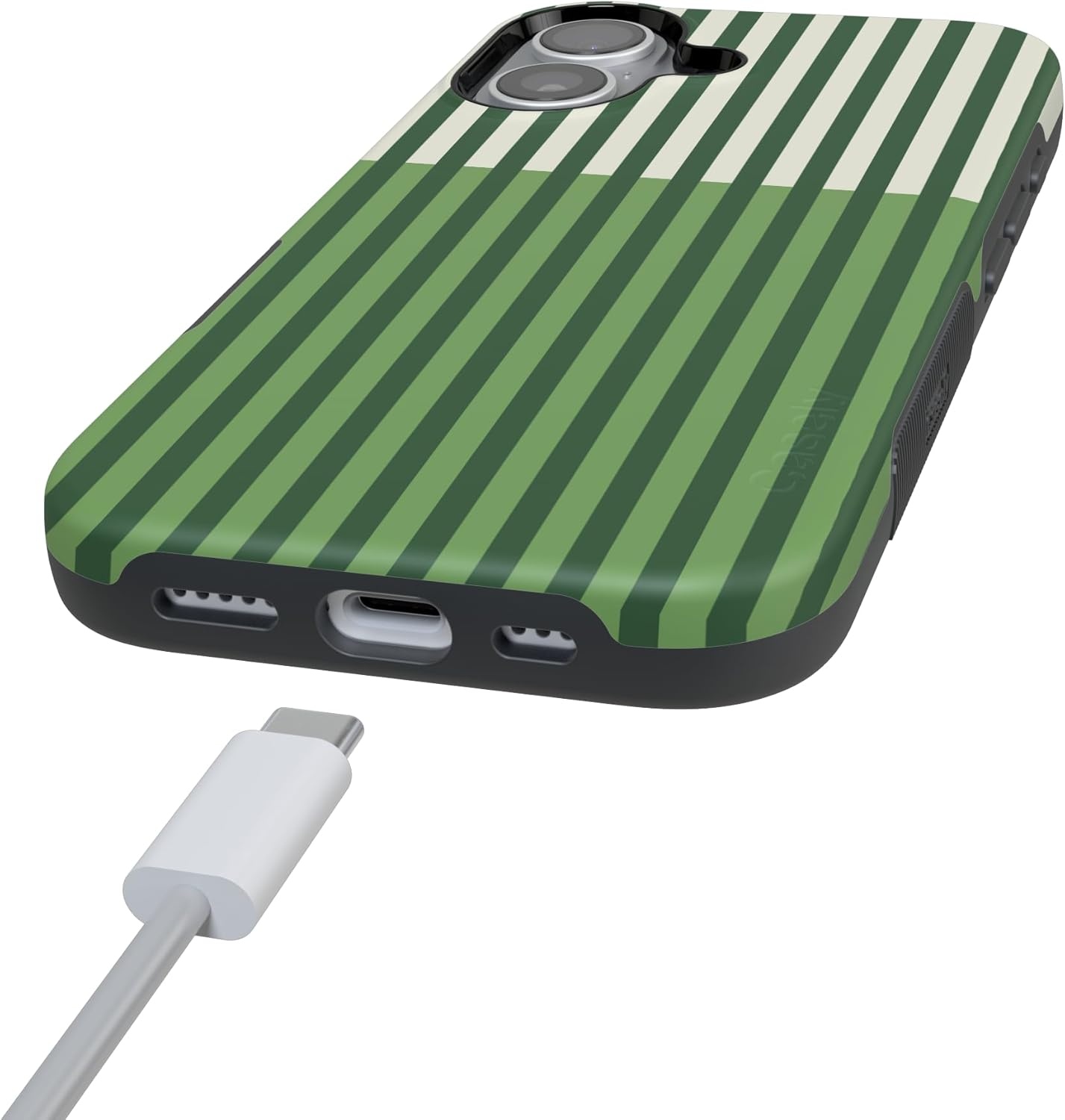 image:imageCasely iPhone 17 Case Clubhouse Fairway Stripes Bold Protective Design Compatible with MagSafe