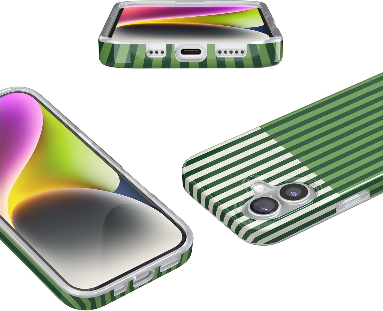 image:imageCasely iPhone 17 Case Clubhouse Fairway Stripes Compatible with MagSafe Classic Ultra Thin Design