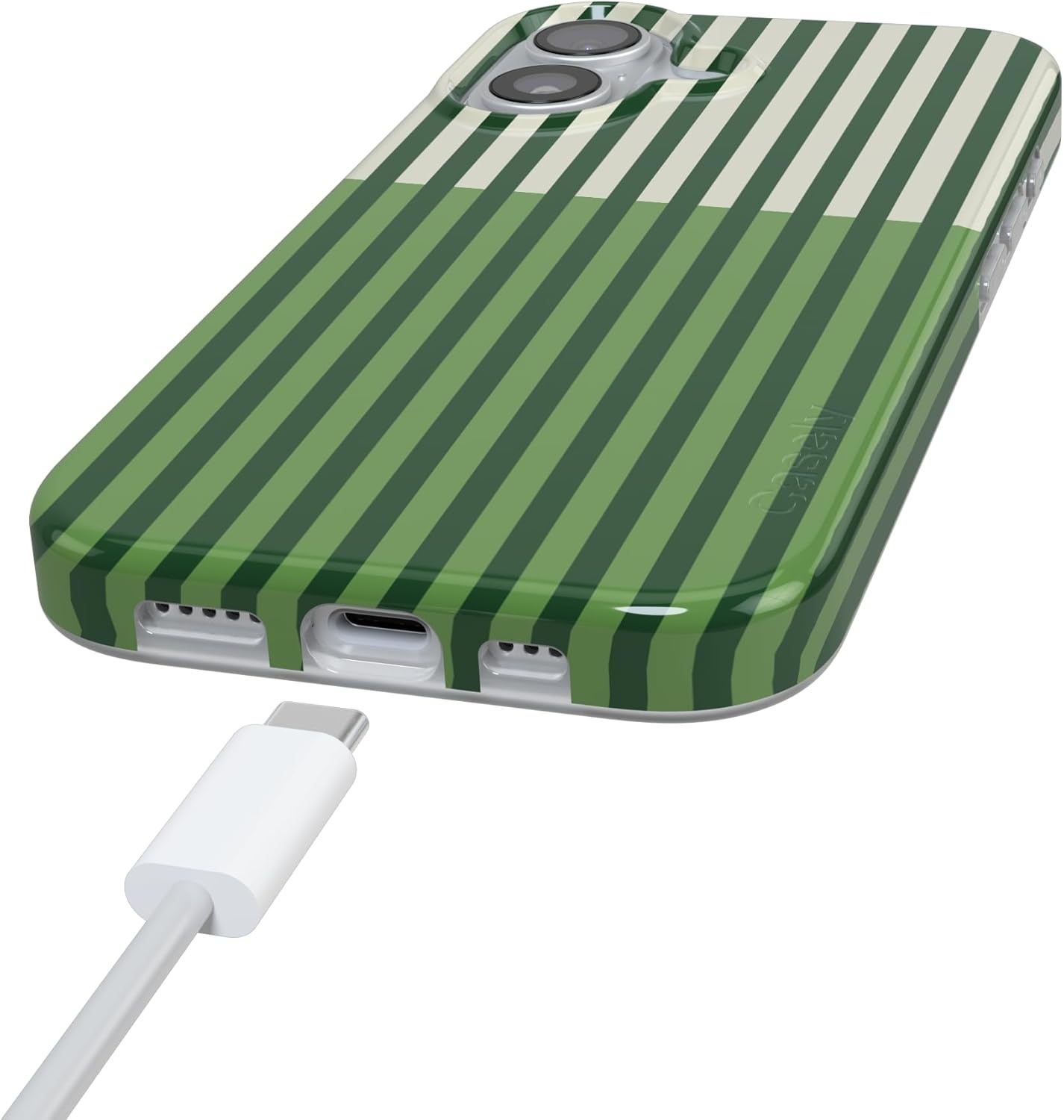 image:imageCasely iPhone 17 Case Clubhouse Fairway Stripes Compatible with MagSafe Classic Ultra Thin Design